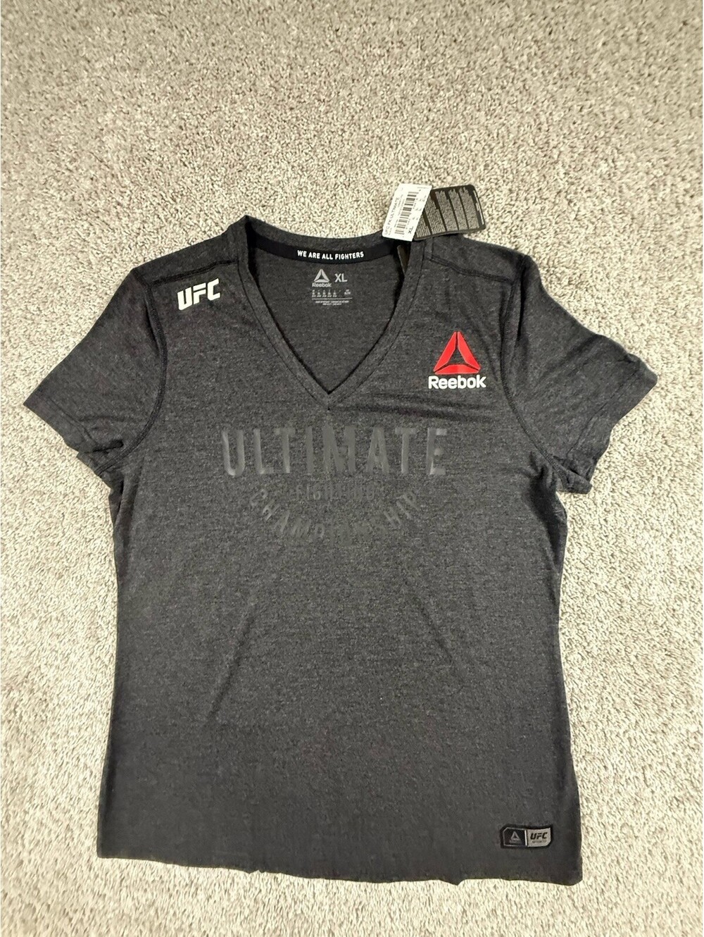 UFC Ultimate Fighting Championship Women’s XL V Neck NWT Reebok T Shirt